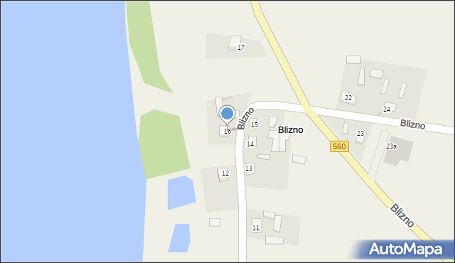 Blizno, Blizno, 16, mapa Blizno