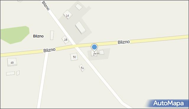 Blizno, Blizno, 17, mapa Blizno