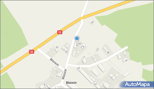 Blizocin, Blizocin, 21, mapa Blizocin