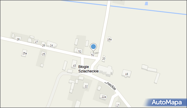 Błogie Rządowe, Błogie Rządowe, 51A, mapa Błogie Rządowe