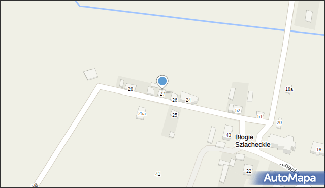 Błogie Szlacheckie, Błogie Szlacheckie, 27, mapa Błogie Szlacheckie