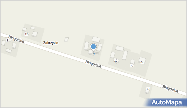 Błogocice, Błogocice, 9, mapa Błogocice