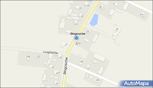 Błogoszów, Błogoszów, 18, mapa Błogoszów