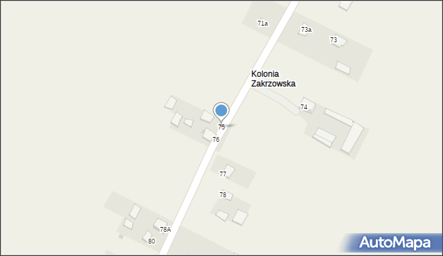 Błogoszów, Błogoszów, 75, mapa Błogoszów