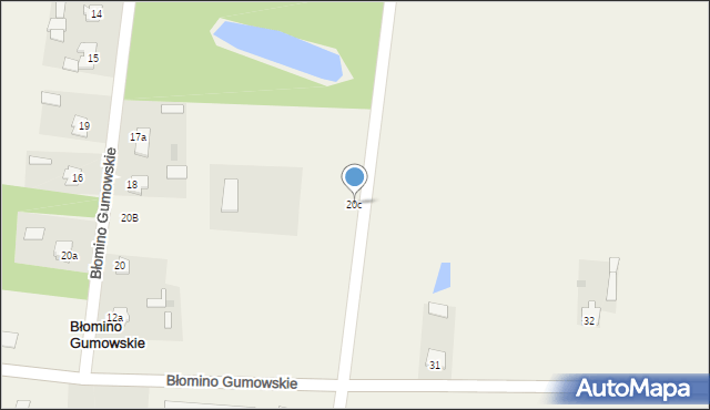 Błomino Gumowskie, Błomino Gumowskie, 20c, mapa Błomino Gumowskie