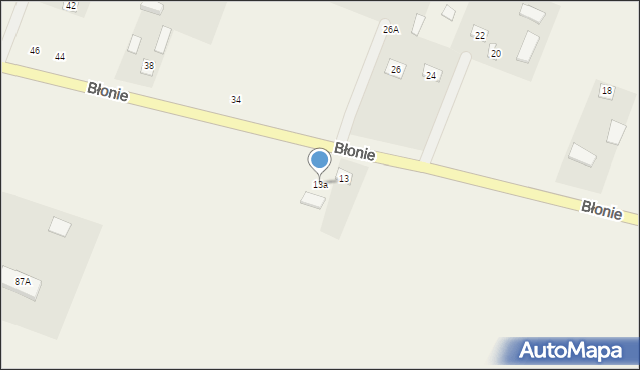 Błonie, Błonie, 13a, mapa Błonie