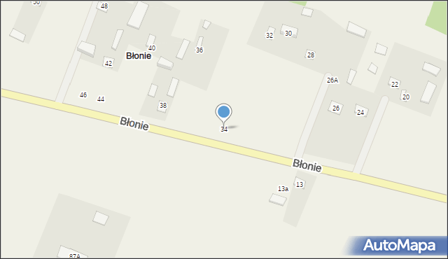 Błonie, Błonie, 34, mapa Błonie