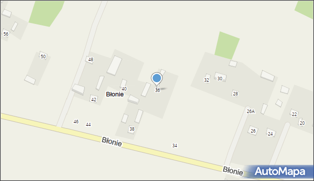 Błonie, Błonie, 36, mapa Błonie