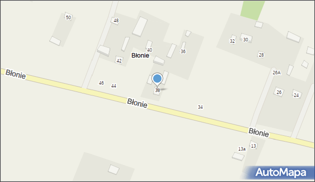 Błonie, Błonie, 38, mapa Błonie