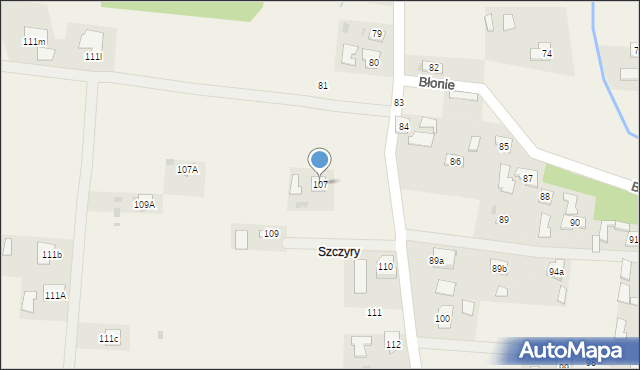 Błonie, Błonie, 107, mapa Błonie