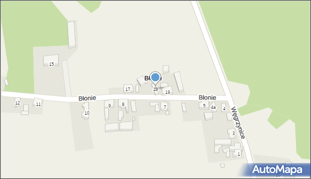 Błonie, Błonie, 18, mapa Błonie