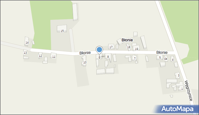 Błonie, Błonie, 9, mapa Błonie