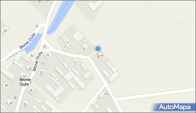 Błonie Duże, Błonie Duże, 15, mapa Błonie Duże