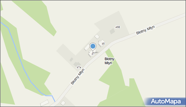 Błotno, Błotny Młyn, 47, mapa Błotno