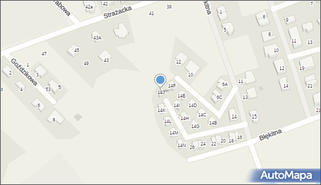 Bolszewo, Błękitna, 14J, mapa Bolszewo