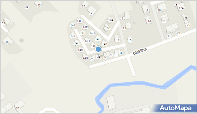 Bolszewo, Błękitna, 24, mapa Bolszewo