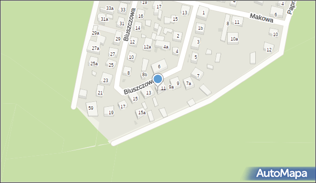 Bydgoszcz, Bluszczowa, 11a, mapa Bydgoszczy