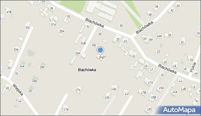 Bytom, Blachówka, 27A, mapa Bytomia