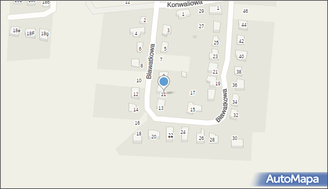 Chwałowice, Bławatkowa, 11, mapa Chwałowice
