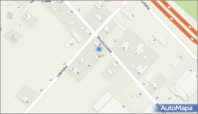 Ciele, Bluszczowa, 30, mapa Ciele