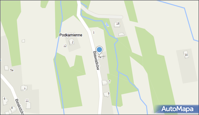 Czaniec, Bławatków, 7A, mapa Czaniec