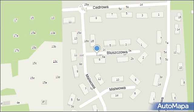 Czarny Las, Bluszczowa, 6b, mapa Czarny Las