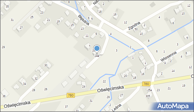 Czułówek, Błękitna, 24a, mapa Czułówek