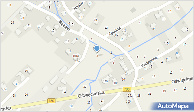 Czułówek, Błękitna, 3, mapa Czułówek