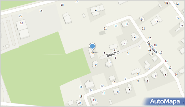 Dąbrowa, Błękitna, 10, mapa Dąbrowa