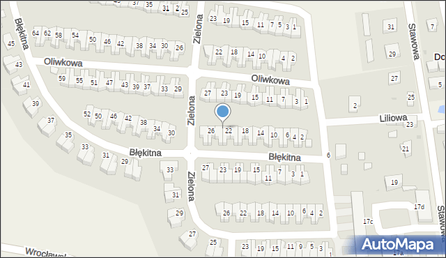 Dobrzykowice, Błękitna, 24, mapa Dobrzykowice