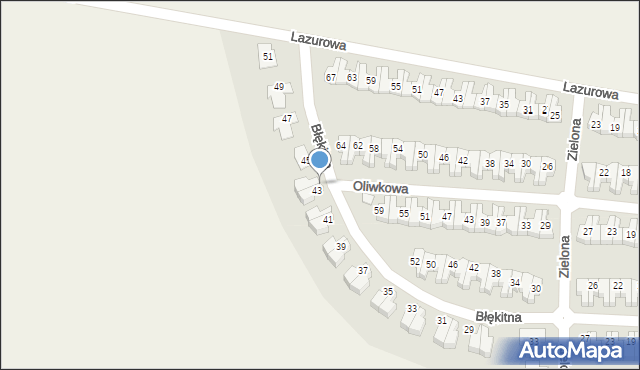 Dobrzykowice, Błękitna, 43a, mapa Dobrzykowice