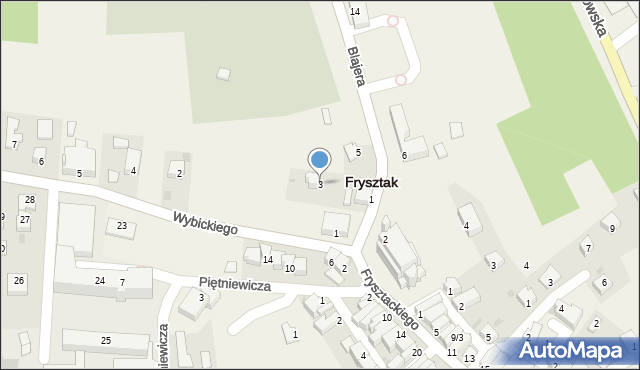 Frysztak, Blajera Wojciecha, ks., 3, mapa Frysztak