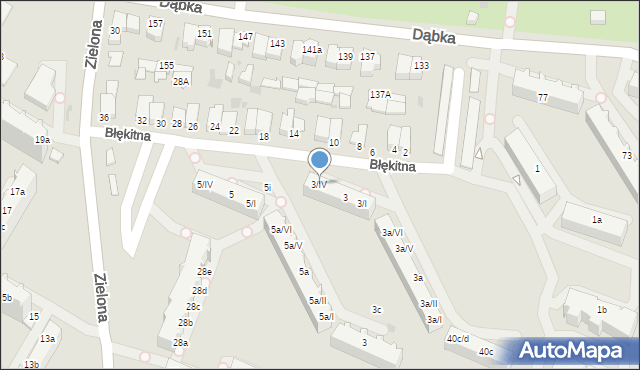 Gdynia, Błękitna, 3/IV, mapa Gdyni