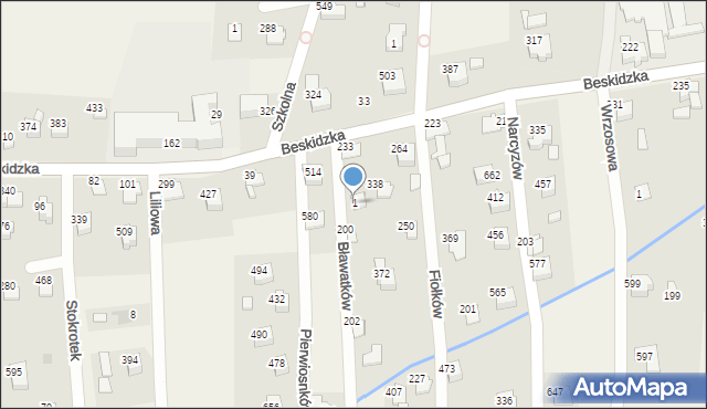 Godziszka, Bławatków, 1, mapa Godziszka