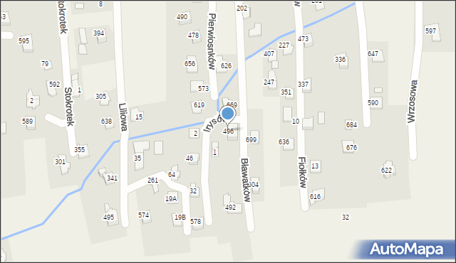 Godziszka, Bławatków, 496, mapa Godziszka