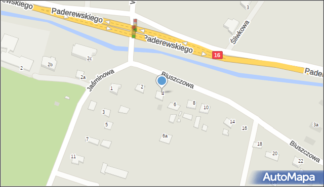 Grudziądz, Bluszczowa, 4, mapa Grudziądza