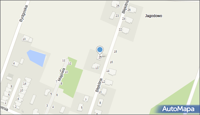 Jagodowo, Błękitna, 15, mapa Jagodowo