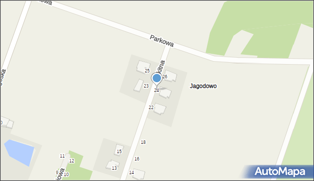 Jagodowo, Błękitna, 24, mapa Jagodowo