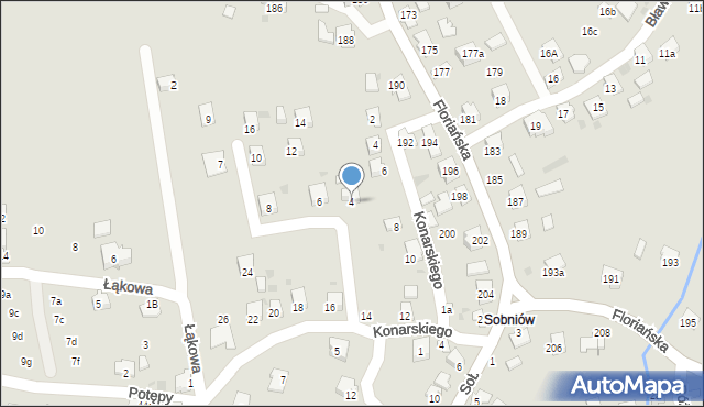 Jasło, bł. Kózkówny Karoliny, 4, mapa Jasła