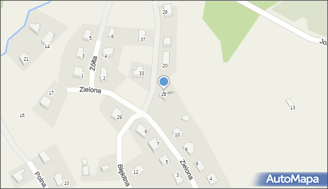 Jonkowo, Błękitna, 18, mapa Jonkowo