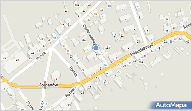 Jordanów, bł. ks. Dańkowskiego, 2, mapa Jordanów