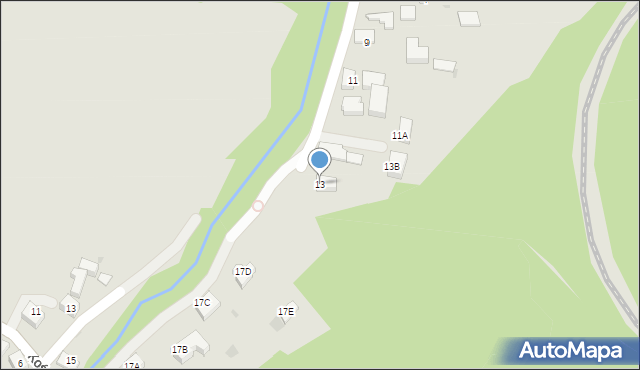 Kalwaria Zebrzydowska, Błażkówka, 13, mapa Kalwaria Zebrzydowska