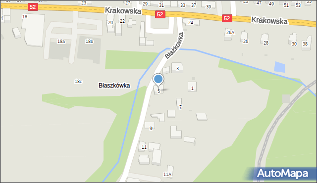 Kalwaria Zebrzydowska, Błażkówka, 5, mapa Kalwaria Zebrzydowska