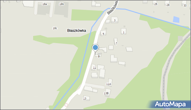 Kalwaria Zebrzydowska, Błażkówka, 9a, mapa Kalwaria Zebrzydowska