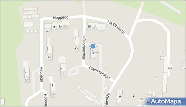 Katowice, Blachnickiego Franciszka, ks., 9, mapa Katowic