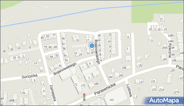 Katowice, bł. Bojanowskiego Edmunda, 9, mapa Katowic