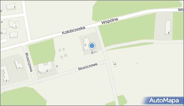 Korzystno, Bluszczowa, 15, mapa Korzystno