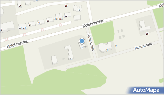 Korzystno, Bluszczowa, 7, mapa Korzystno