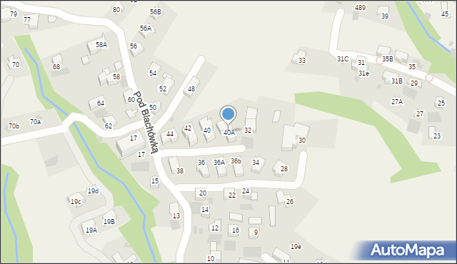 Kościelisko, Blachówka, 40A, mapa Kościelisko
