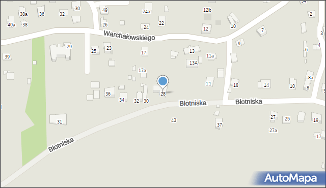 Kraków, Błotniska, 28, mapa Krakowa